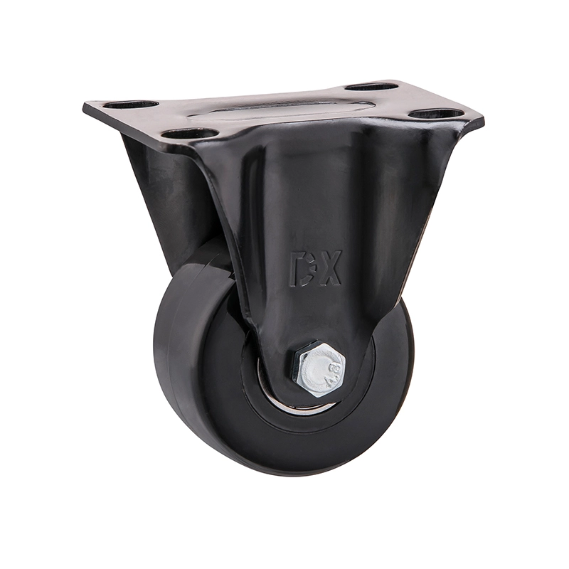 2 Fixed Rigid Black E coated Heavy Loading Full Injection Modified Nylon Wheel Caster 1