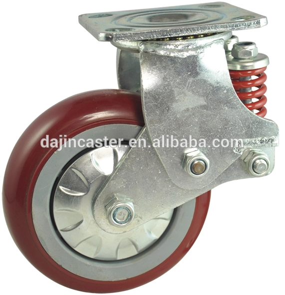 6 inch PU Shock Absorbing Caster Wheel noiseless,/non marking/super elastic 1