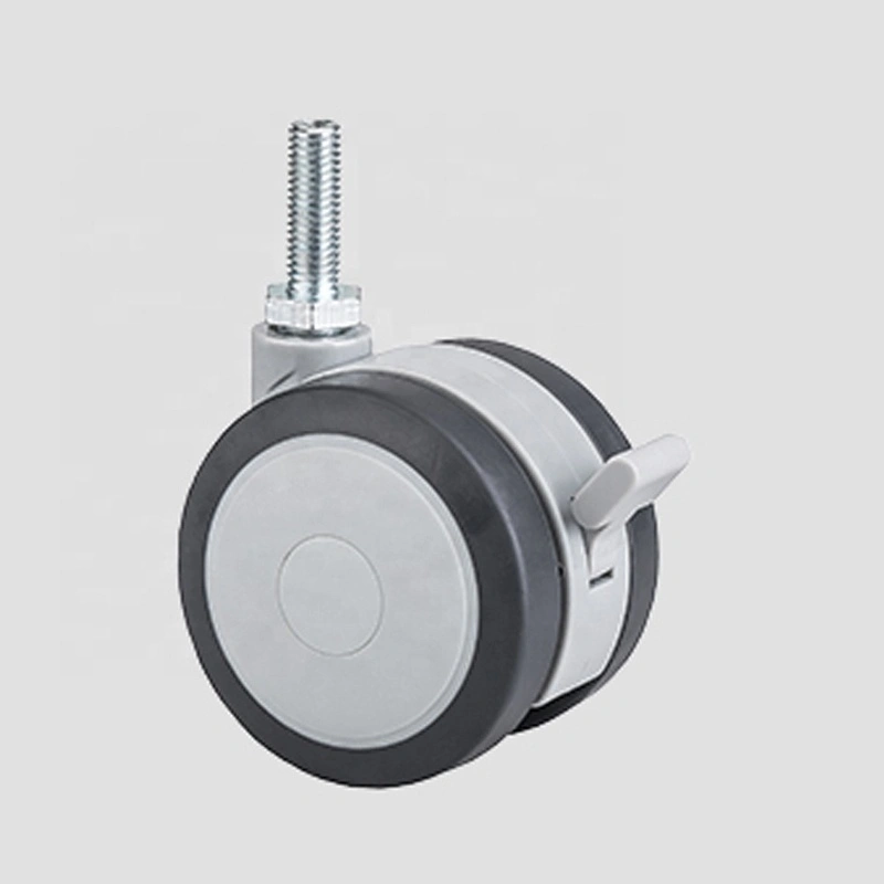 Noiseless Screw Stem 75mm TPR Medical Caster Wheel With Lock 1