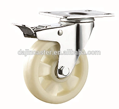Galvanized 3 4 5 Inch White PP Activity Industrial Caster Wheels 1