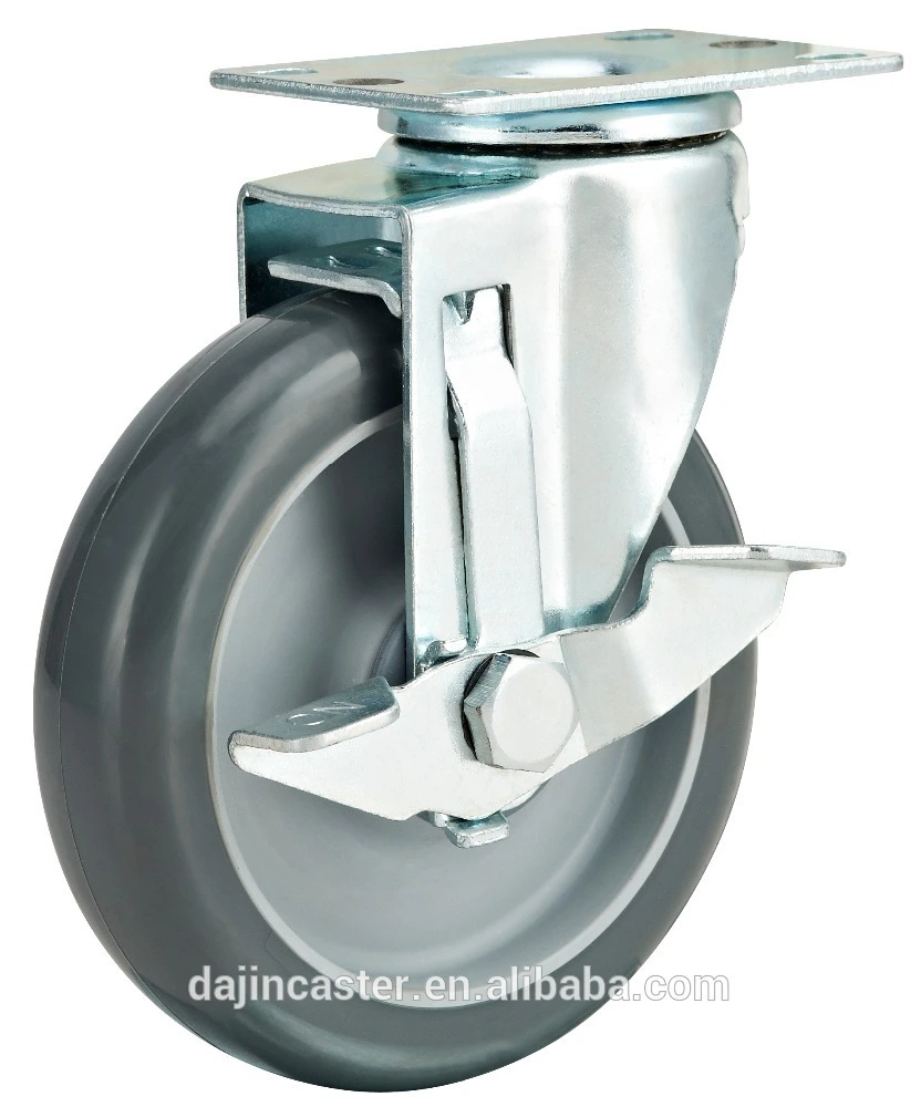 3'' 4'' 5 Swivel With Side Locking Brake PU Caster WheelFor Ice Chest Cooler Carts 1