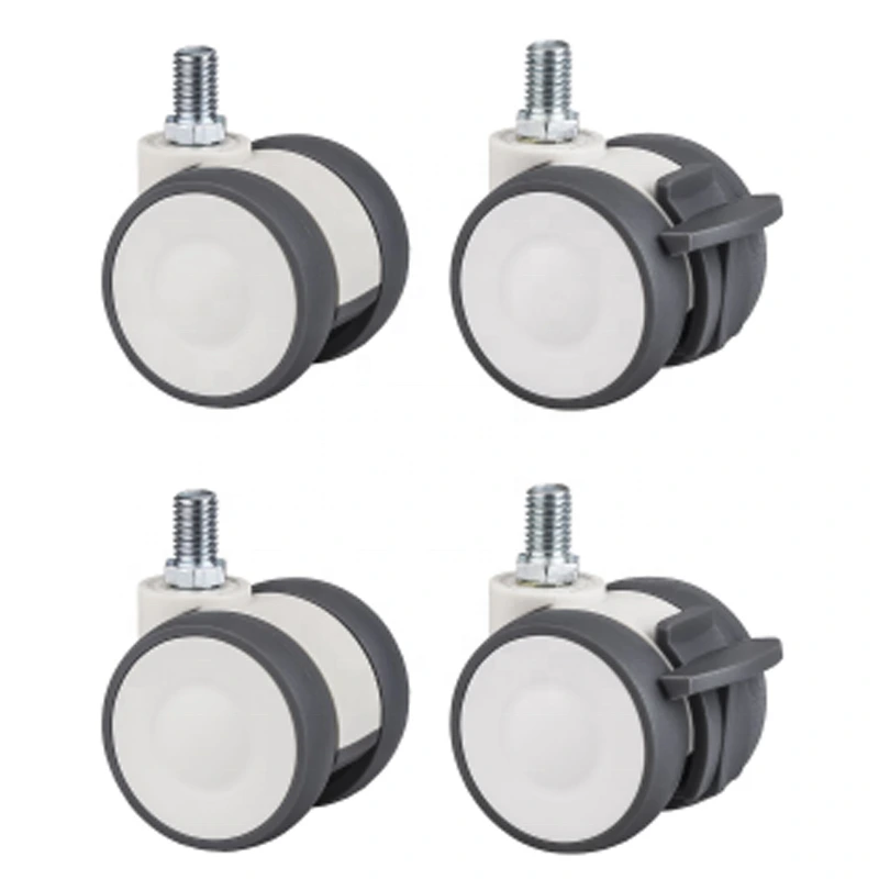 4Pcs 2 Inch Heavy Duty Nylon Wheel Threaded Stem 990lbs Total Capacity Furniture Medical Caster 1