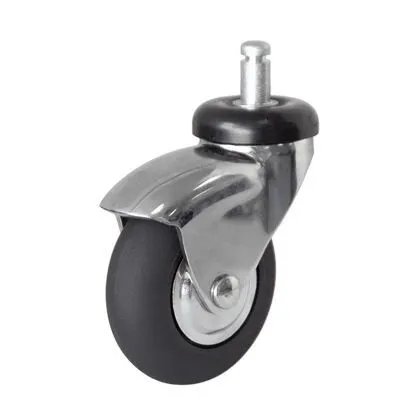 SSDJ American style 50mm 75 mm chrome plated medical casters wheels TPR castors with threaded stem 1