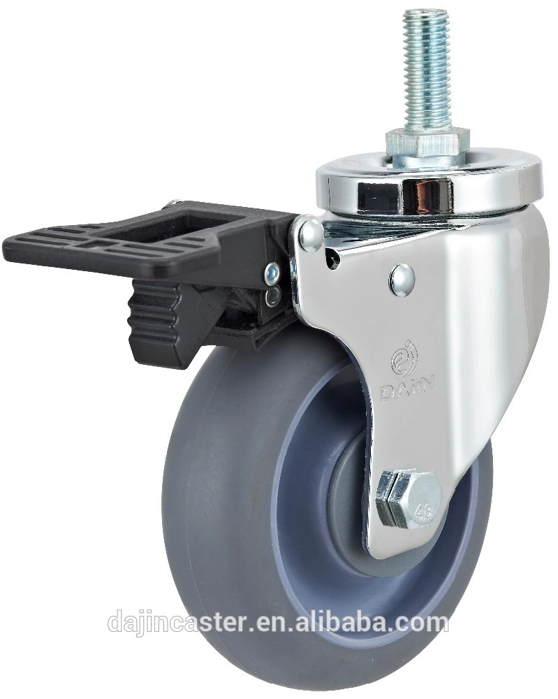 4 Threaded Stem Locking TPR Industrial Caster wheels 1