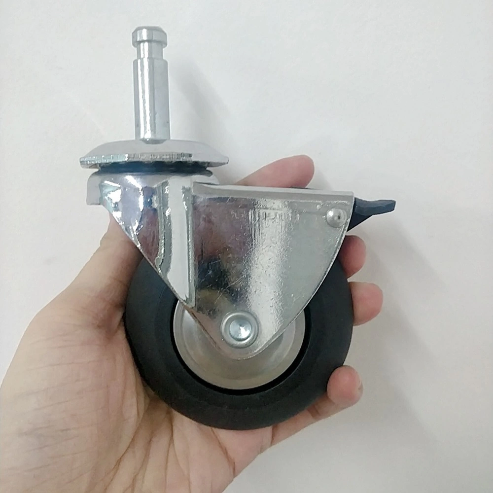 SSDJ 3 4 5 silent rubber wheel universal casters trolley casters flat wheel brake universal caster rack wheel 1