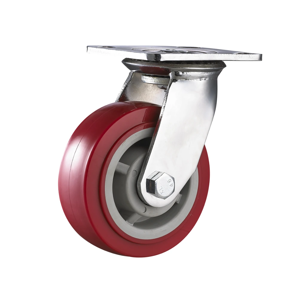 6 Wholesale Virgin Material PU Polyurethane Heavy Duty Industrial Swivel Caster Wheels 1