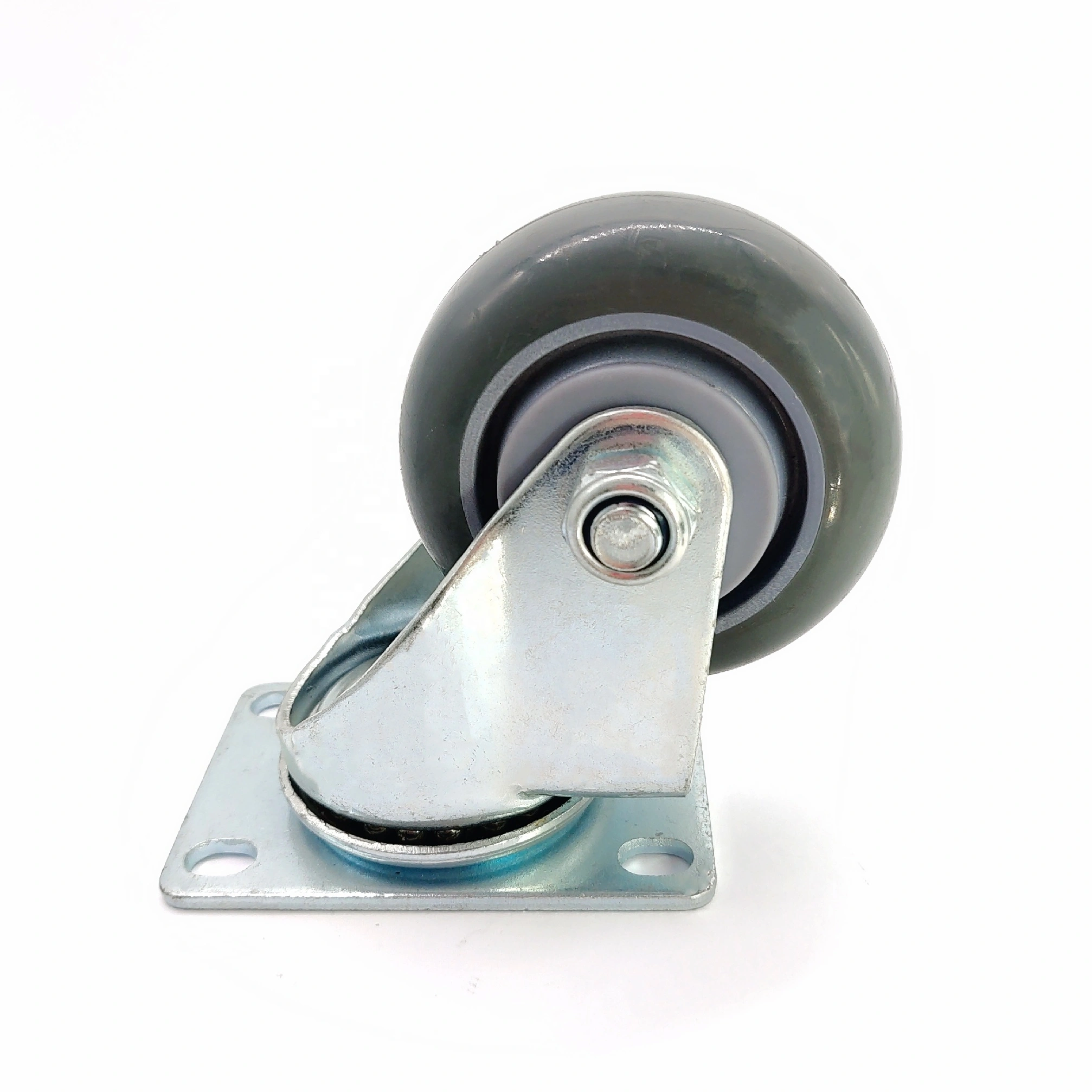 Medium Duty 75mm 90kgs Load Capacity Double Ball Race Bearing Swivel Brake PU Polyurethane Hand Cart Wheels 1