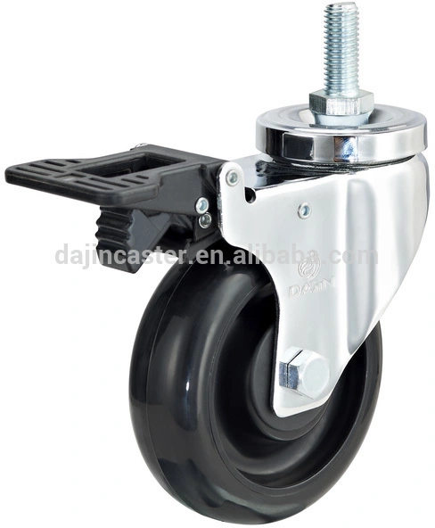 Smart Look Medium Duty swivel total brake Anti-Static PU caster wheel 1