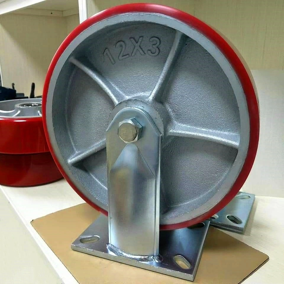 Heavy duty Cast iron core PU caster wheel 1
