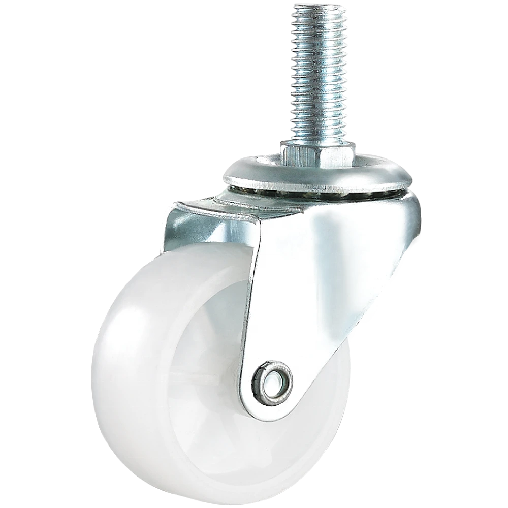 2 Inch Light Duty White PP Thread Casters 1