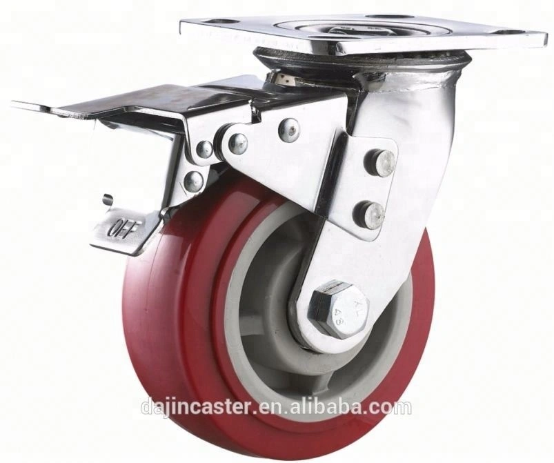 Zhongshan PU rolling Heavy duty locking PU caster 1