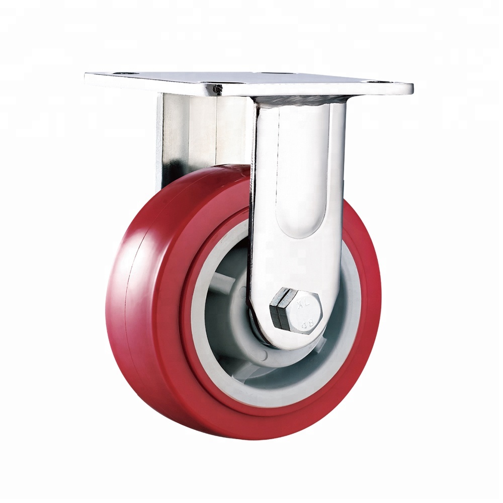 Patent braking heavy duty swivel PU caster wheels with brakes 3