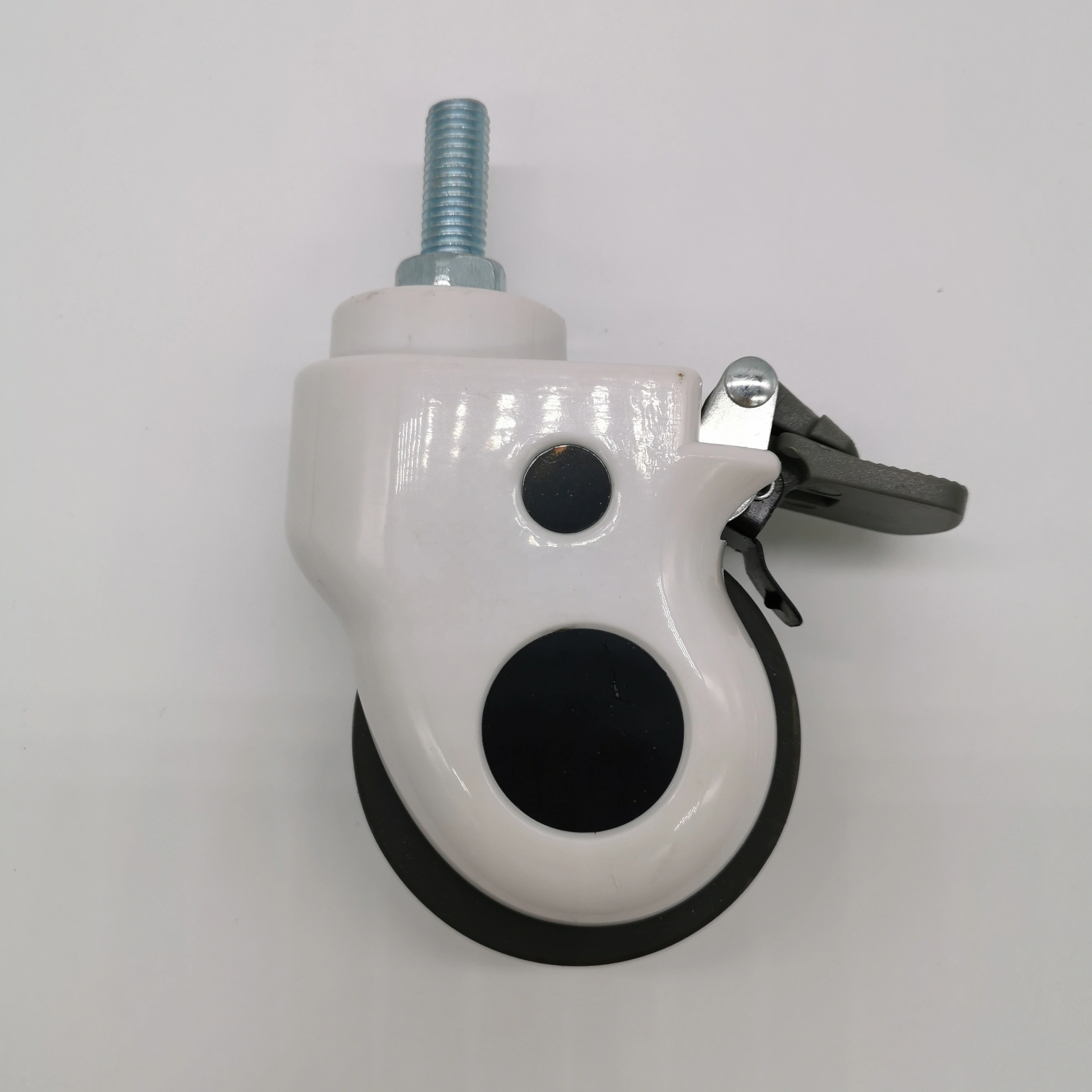 3'' Health Care Threaded Screw Stem Plastic Cover Hospital Medical Bed Swivel TPR Caster Wheel 1