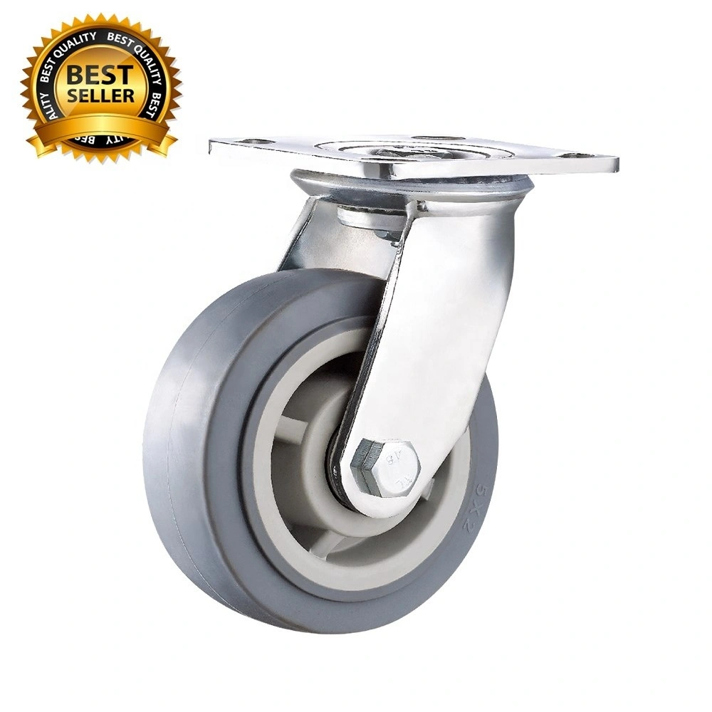 10% off 6 inch heavy duty industrial swivel top plate TPR caster wheels 1