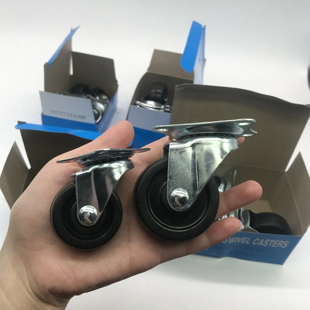 Industrial Factory Price Box Packing 1.5 inch 38mm Rubber Swivel Caster Wheel 1