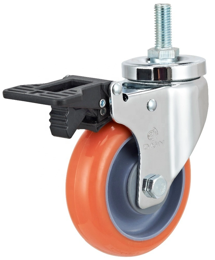 5 Swivel With Locking PU Medium Duty Caster Wheels1 1