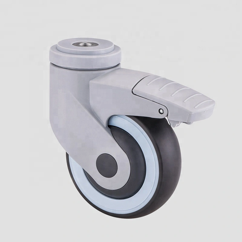 Bolt Hole 4 Plastic Medical Trolley Wheelchair Caster Wheels With Lock 1