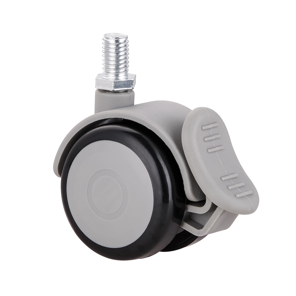 Quiet Threaded Stem 2 inch Nylon Double Wheel Furniture Castors 1