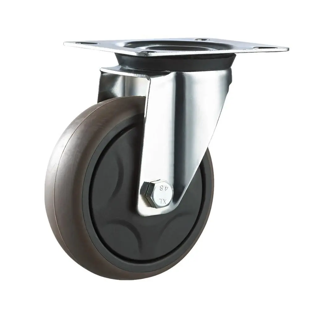 Made In China Industrial 100mm 4 Inch Moving Trolley Thermoplastic Rubber TPR Swivel Caster Wheel 1