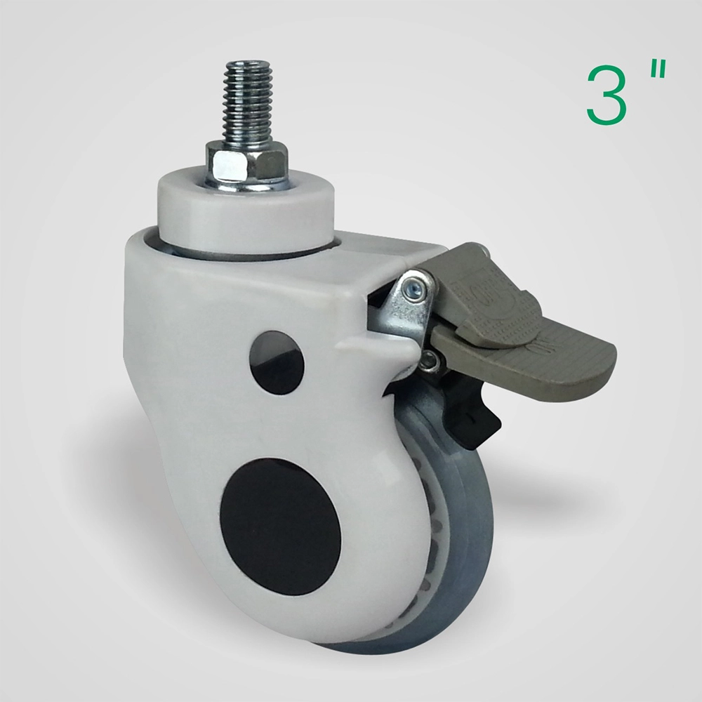 75mm TPR thread Stem Medical Caster Wheel 1