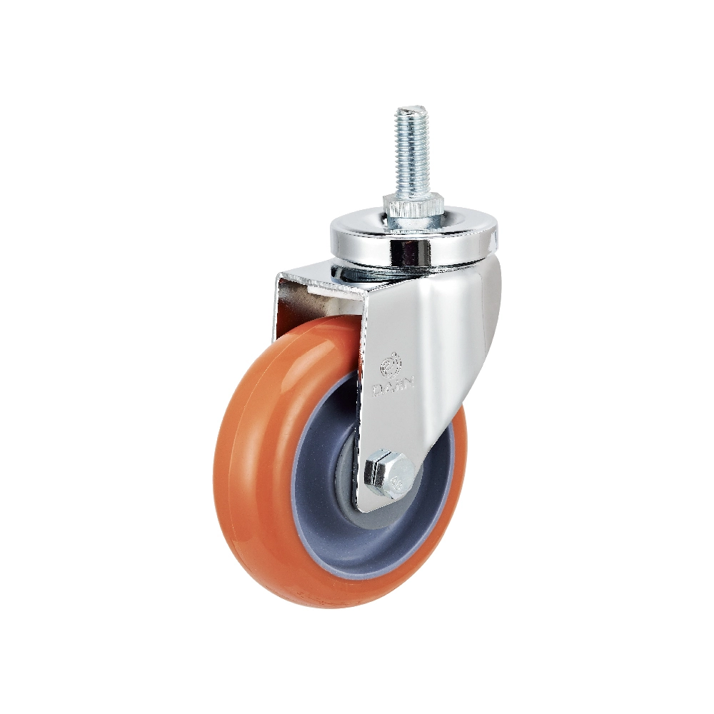 Wholesale Threaded Stem Swivel 4 Inch Orange Plastic Caster Wheels 1
