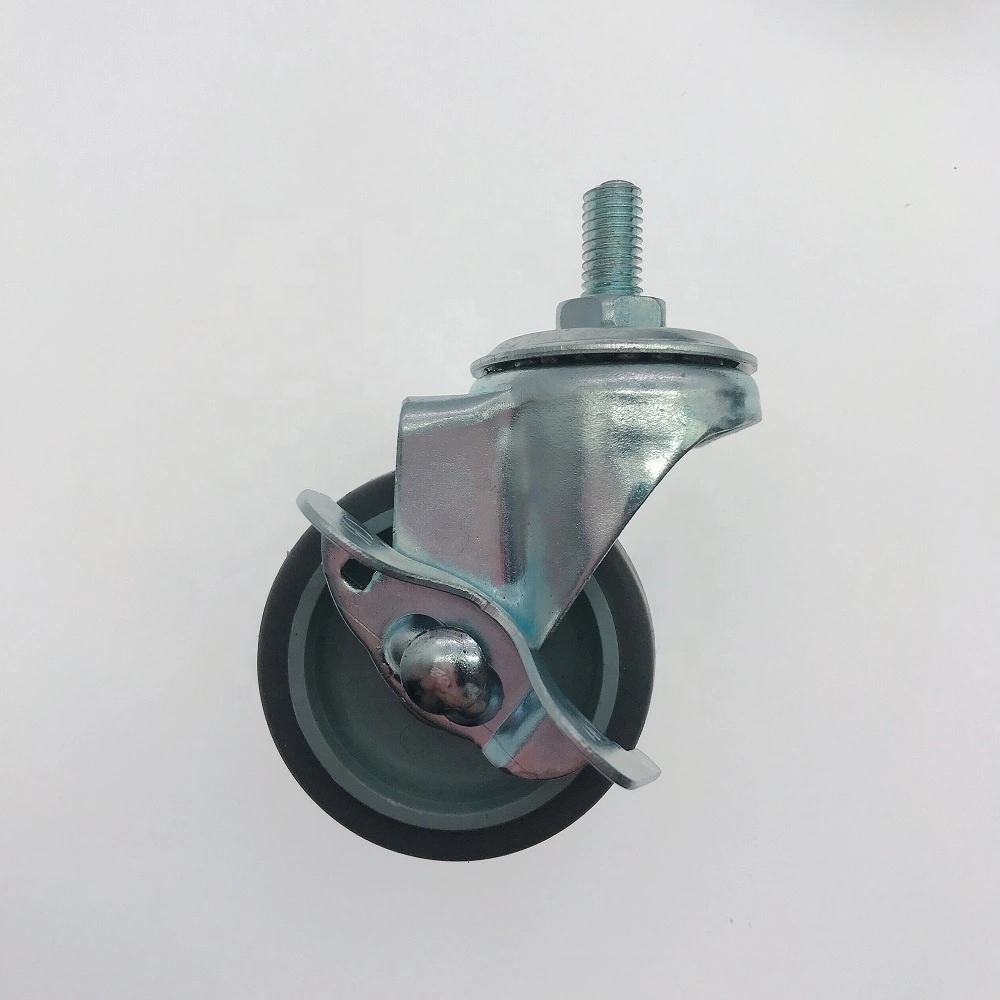 50mm Wheel Diameter 20mm Wheel width 30kgs Thermoplastic Rubber TPR Universal Castor Wheel with Locking 1