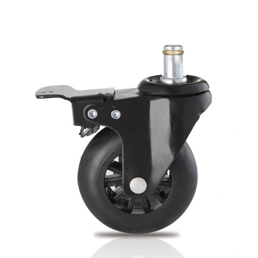 70 mm 3 Inch Total Brake Smooth Easy Rolling Floor Protective Heavy Loading Removable Nylon Chair Wheel Caster 1
