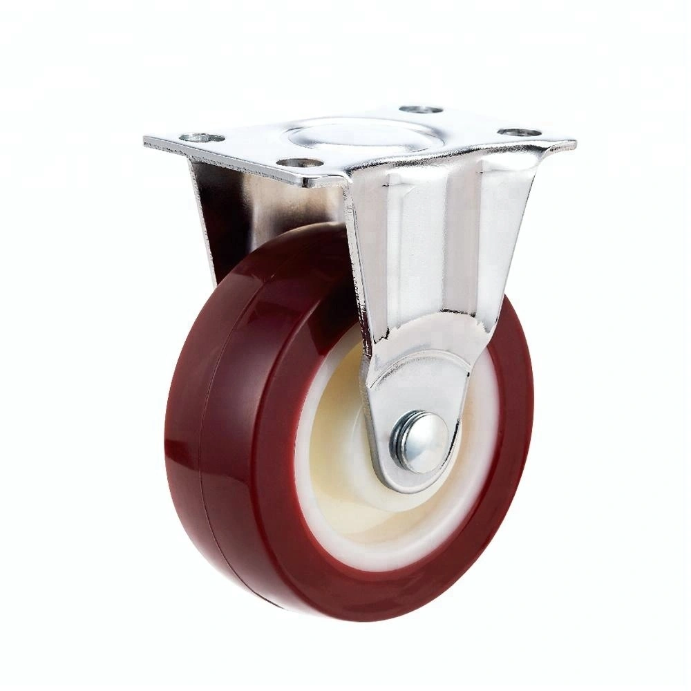 3 inch new material PP rim PU tyre no bearing fiexed caster wheel1 1