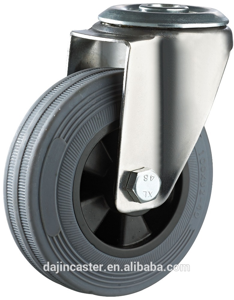 Swivel Eco Rubber Industrial Caster Wheel with bolt hole 1