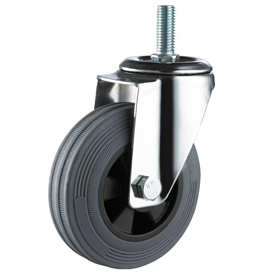 Swivel Eco Rubber Industrial Caster Wheel with bolt hole 2
