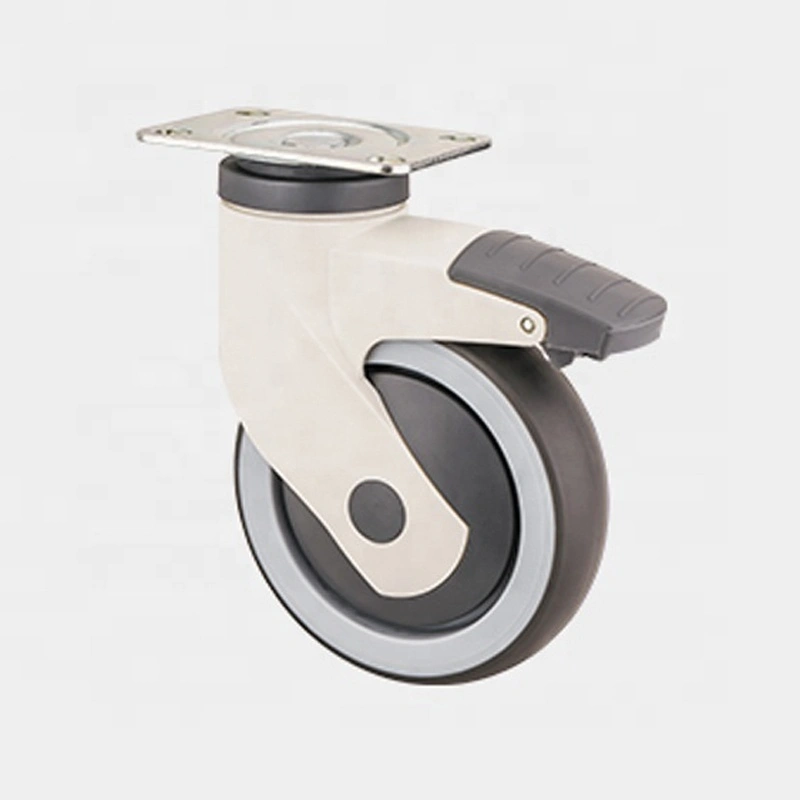 5 Inch Plate Precision Bearing Race TPR Medical Grade Caster 1