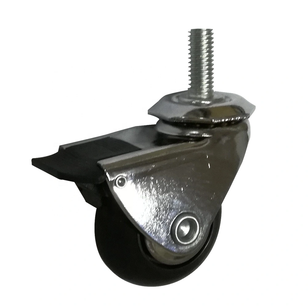 2 inch 50mm High Elastic Thermoplastic Rubber TPR Smooth Quiet Medical Stand Caster Wheel with Brake 1