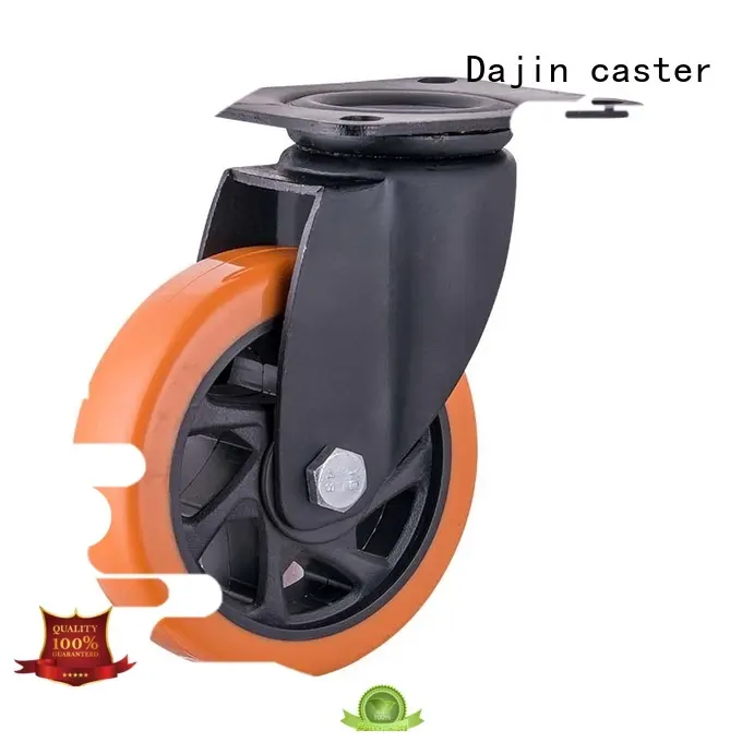Dajin caster orange heavy duty caster wheels nylon brake 1