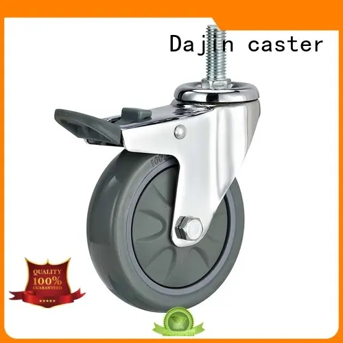 Dajin caster plastic 5 inch swivel caster with brake dollies trolleys 1