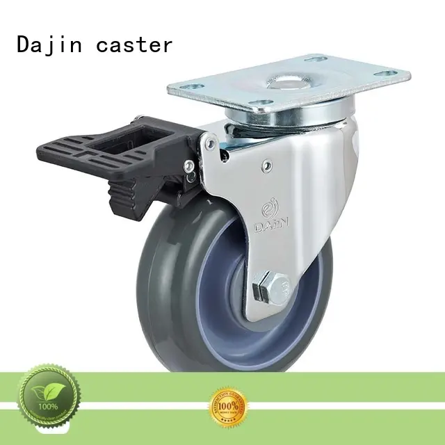 plastic 3 inch swivel caster wheels brake for dollies Dajin caster 1