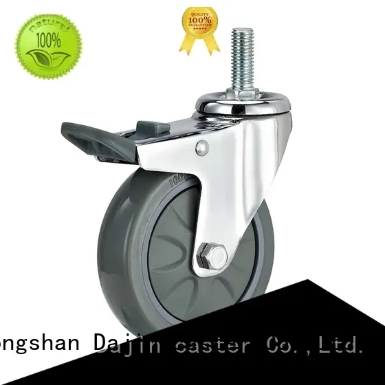 Dajin caster light 5 inch swivel caster with brake threaded for trolleys 1