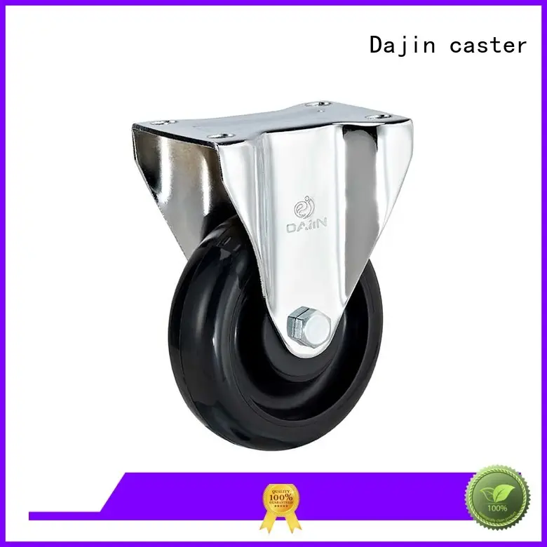 Dajin caster pu rigid caster wheels black trolleys 1