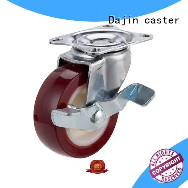 pu 50mm swivel casters brake at discount Dajin caster 1