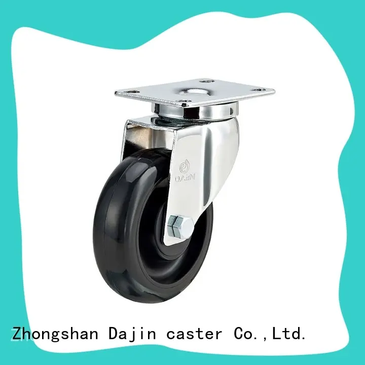 black rigid caster wheels plate food service carts Dajin caster 1