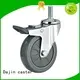Thread stem swivel high capacity PU caster wheel with plastic brake 1