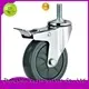 3 inch Threaded stem swivel PU caster wheel with brake 1