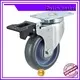 Medium duty double ball bearing swivel PU caster with brake 1