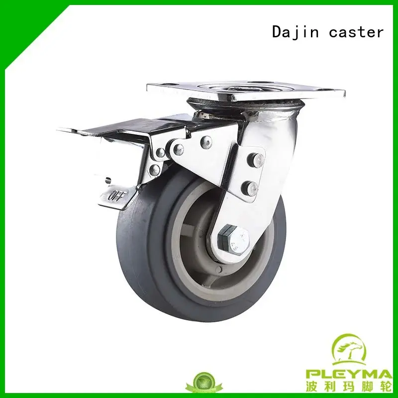 Heavy duty TPR caster wheel swivel with total brake for Hand truck 1