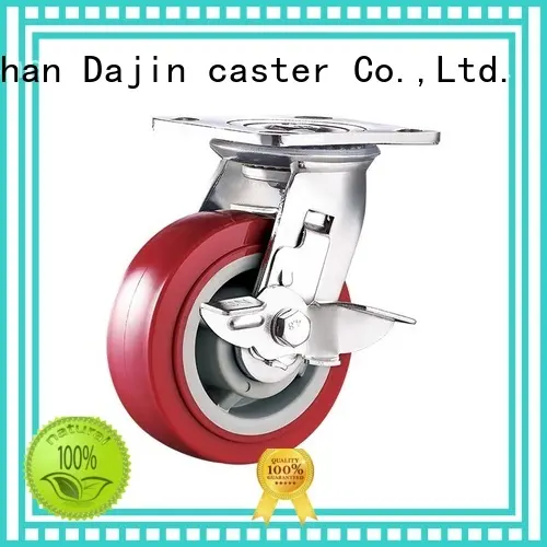 6 Heavy duty PU caster wheel with side brake 1