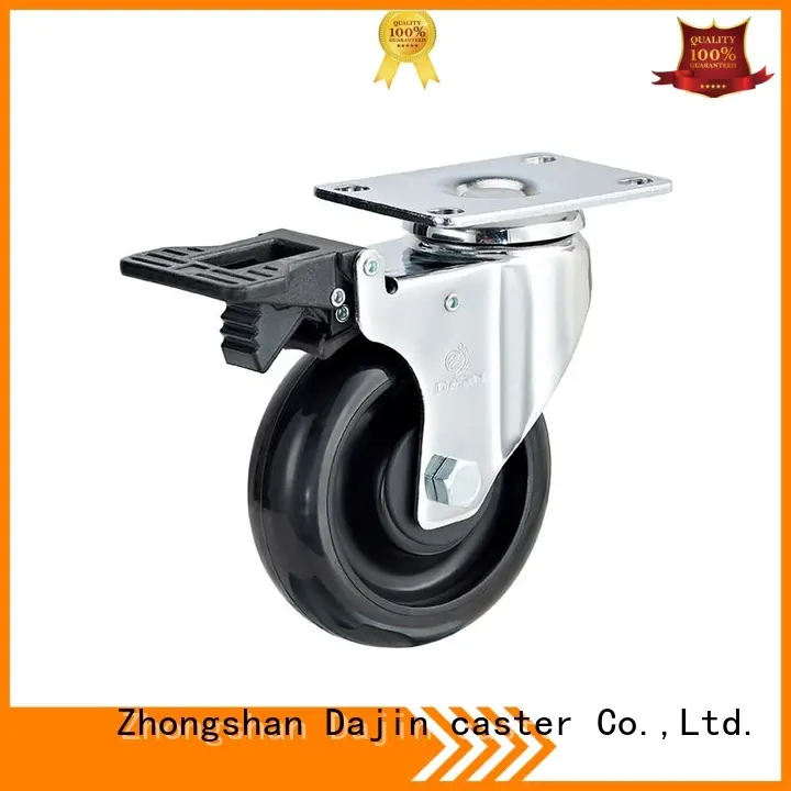 4 inch Anti-static black PU caster wheel with total bake 1
