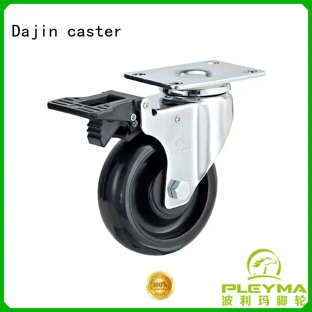 4 inch Anti-static black PU caster wheel with total bake1 1