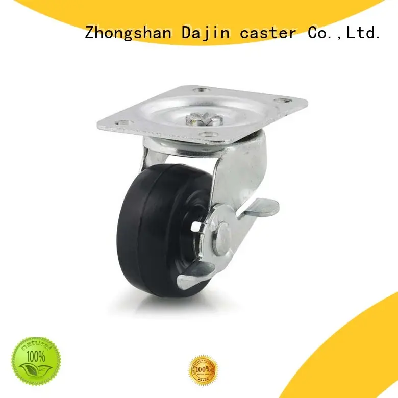 2 General duty hard rubber swivel caster wheel with side brake 1
