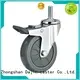 Thread stem swivel high capacity PU caster wheel with plastic brake1 1