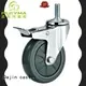 3 inch Threaded stem swivel PU caster wheel with brake1 1