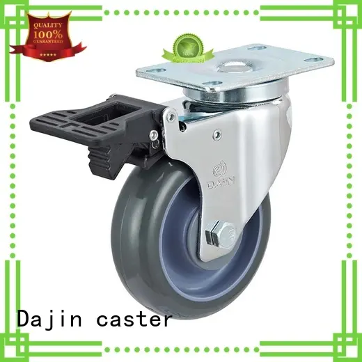 Medium duty double ball bearing swivel PU caster with brake2 1